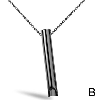 Stainless Steel Anxiety Breathing Necklace for Women Stress Relief Meditation Necklaces Yoga Ritual Female Jewelry Accessories