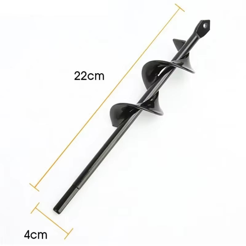 Garden Auger Drill Bit for Planting Solid Shaft Bulb Auger,Heavy Duty Garden Auger Spiral Drill Bit for Auger Post Hole Digger