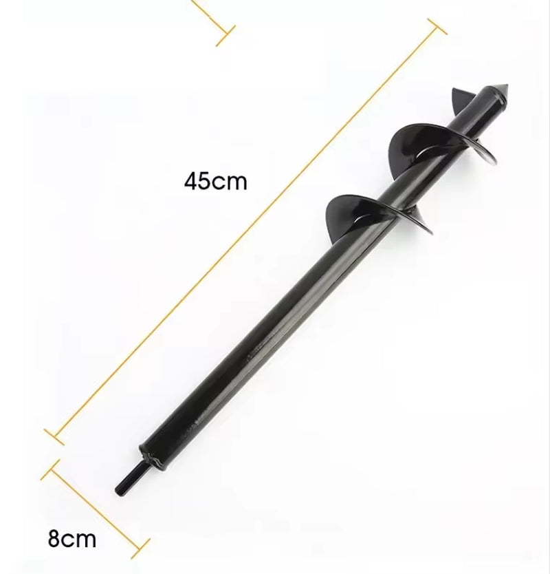 Garden Auger Drill Bit for Planting Solid Shaft Bulb Auger,Heavy Duty Garden Auger Spiral Drill Bit for Auger Post Hole Digger